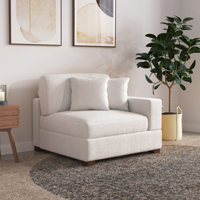 Fauteuil rembourré en velours côtelé Milbrey