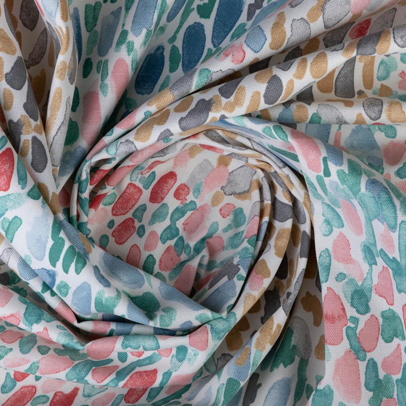 Housse de coussin turquoise à pois abstraits, Square, H 15 po x l 15 po