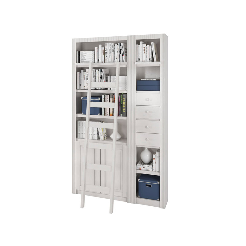 Elona 6 - Step Wood Straight Ladder, White Lacquer