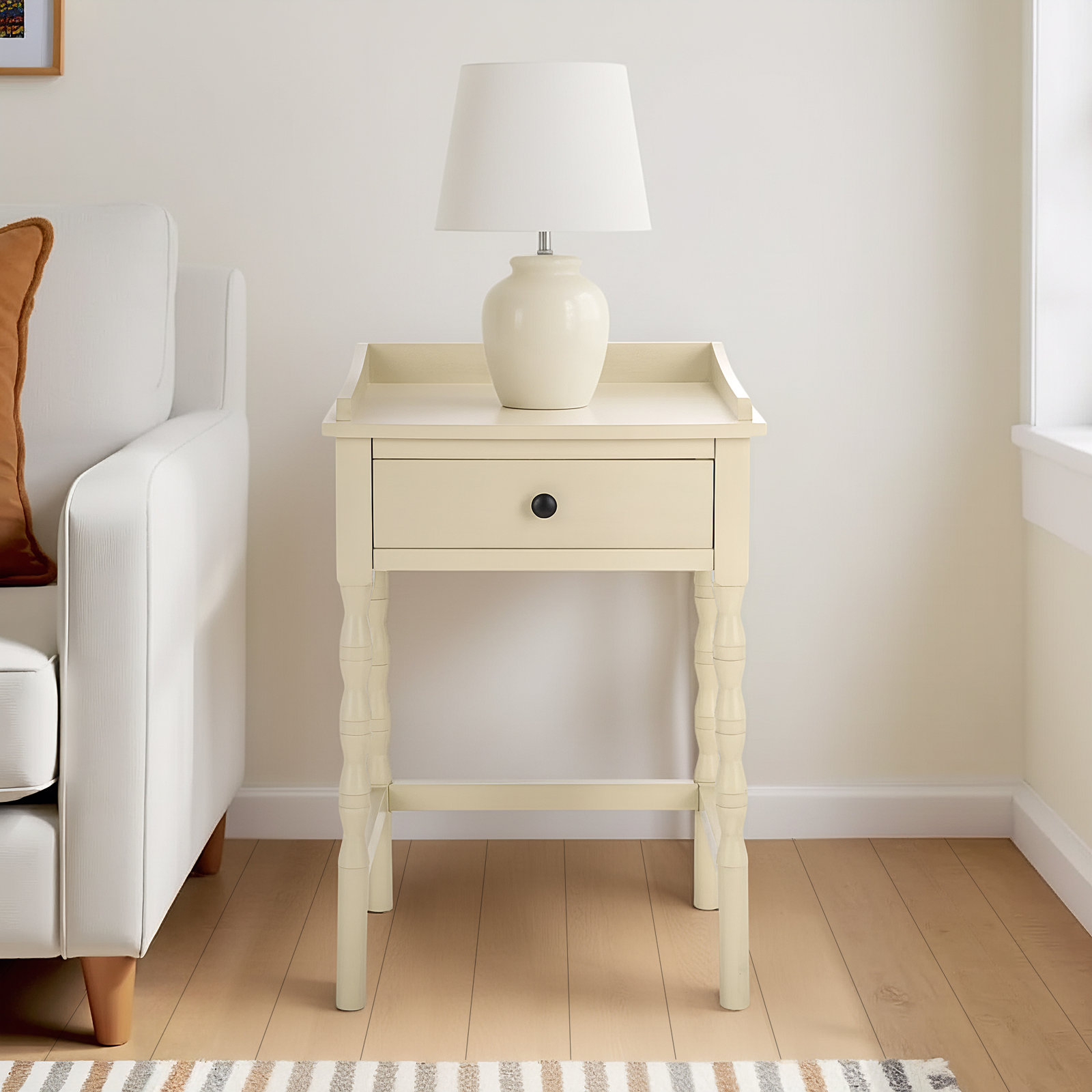 Queensland 19" Pine End Table, Sand