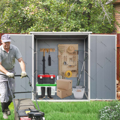 Storage Shed Waterproof Resin Cabinet with Lockable Doors for Bikes and Patio Furniture