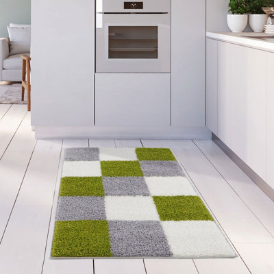 Myshaggy Collection Rugs Geometric Design in Green