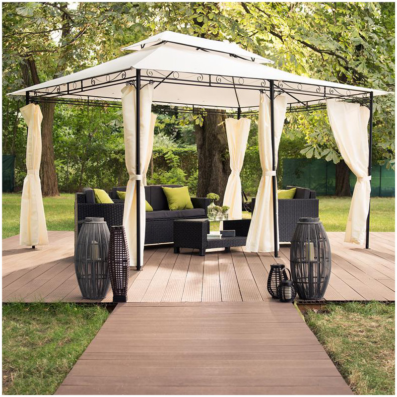 Grandezza 3m x 4m Steel Grill Gazebo, Beige