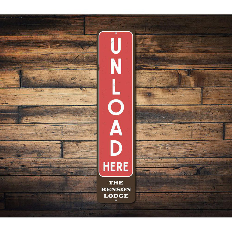 Enseigne verticale en aluminium «Unoad Here», H 4 po x l 18 po x P 0,04 po