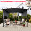 Pavillon de jardin d'extérieur Pergola - 12 X 9 pi, structure en acier avec auvent rétractable pour cadre de patio pour les pique-niques et les fêtes