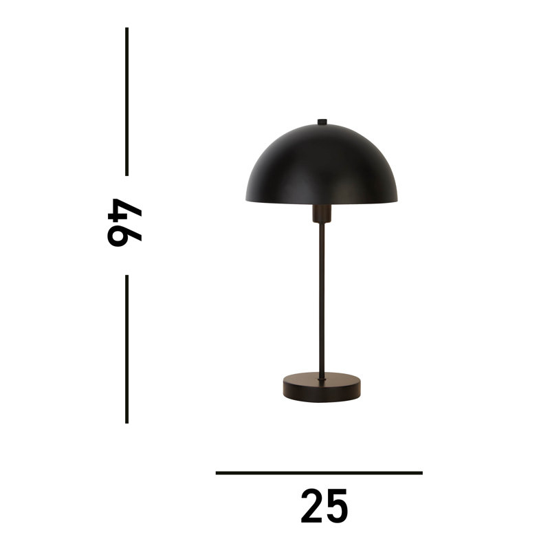 Cathyrn Mild Steel Table Lamp, Black
