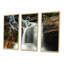 «Slow Motion Waterfall On Rocks», ensemble d'art mural sur toile encadré paysage-671608934-671608930