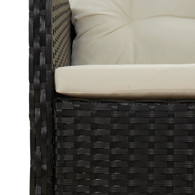 Chaise de patio avec coussins Zahar, Blanc, Noir
