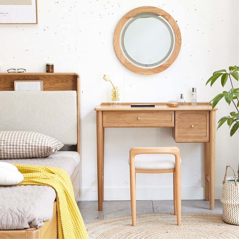 Banc de tabouret de maquillage en chêne Natural