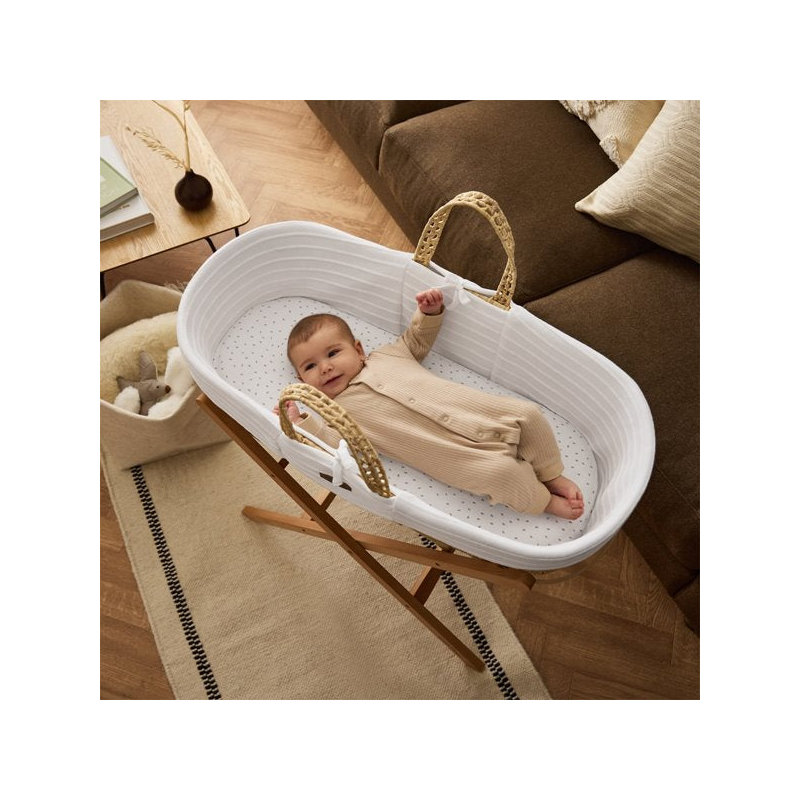 Moses Basket with Mattress, White
