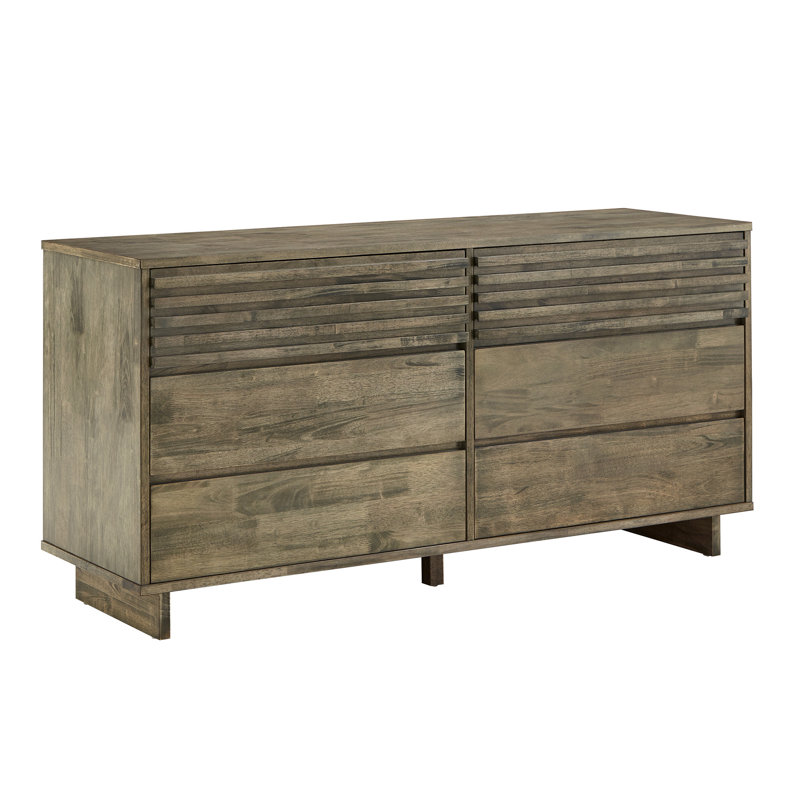 6 Drawer 59'' W Double Dresser, Gray