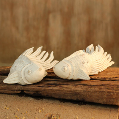 Cheerful Goldfish 2 Piece Figurine Set