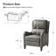 Fauteuil inclinable manuel en cuir véritable avec pattes en bois massif Beecher Traditional-529000368
