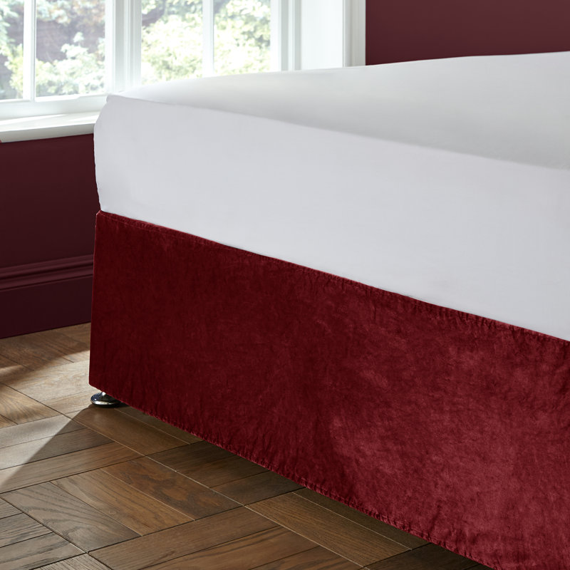 Kingsley Matt Elasticated Divan Base Wrap, Red, UK King - DE 150 x 200 cm