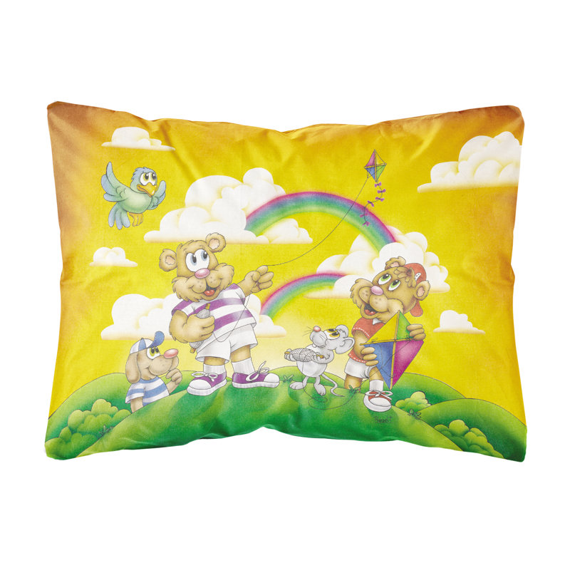 Coussin décoratif en tissu Bears Flying a Kite
