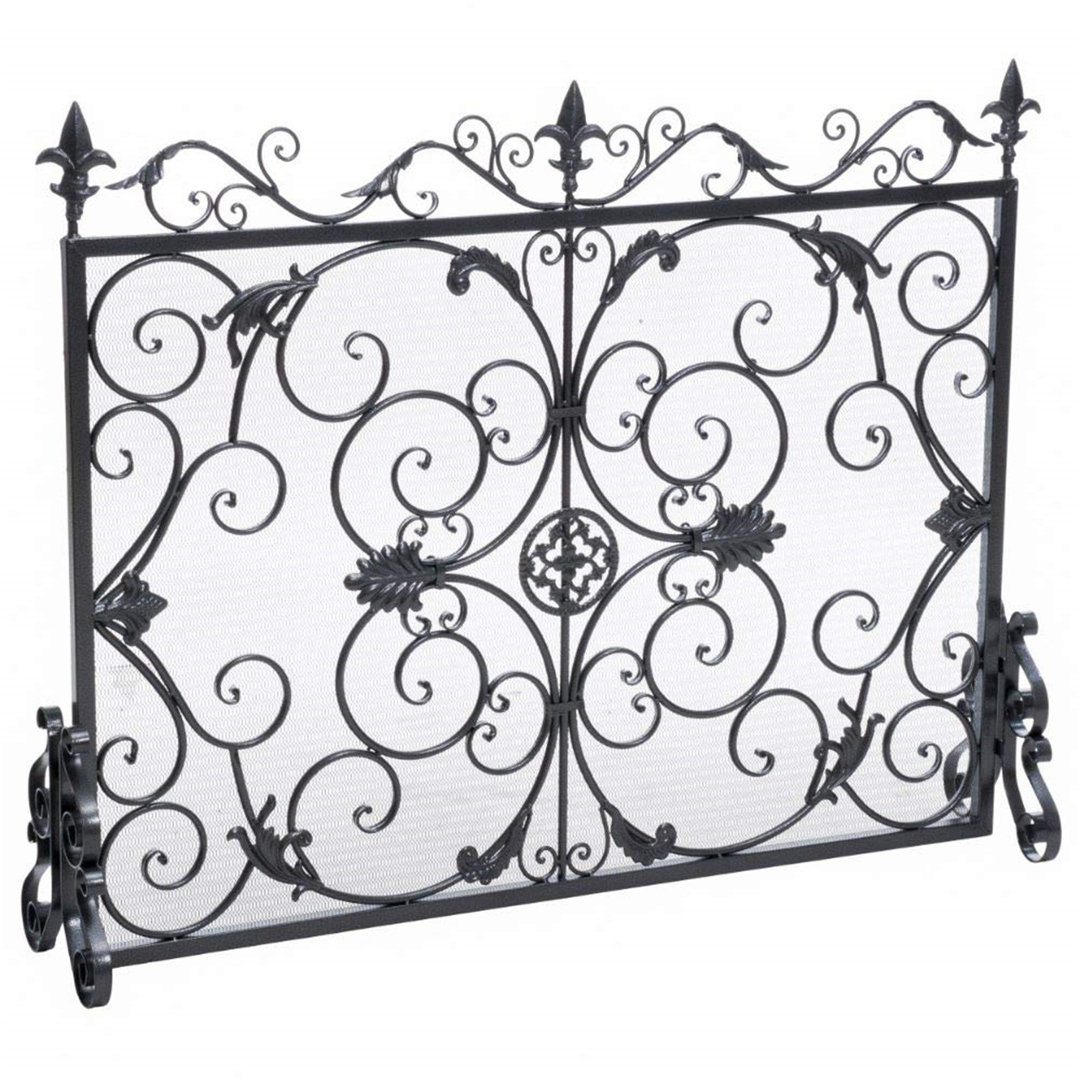 Allon Iron Fireplace Screen Fleur De Lis Living 