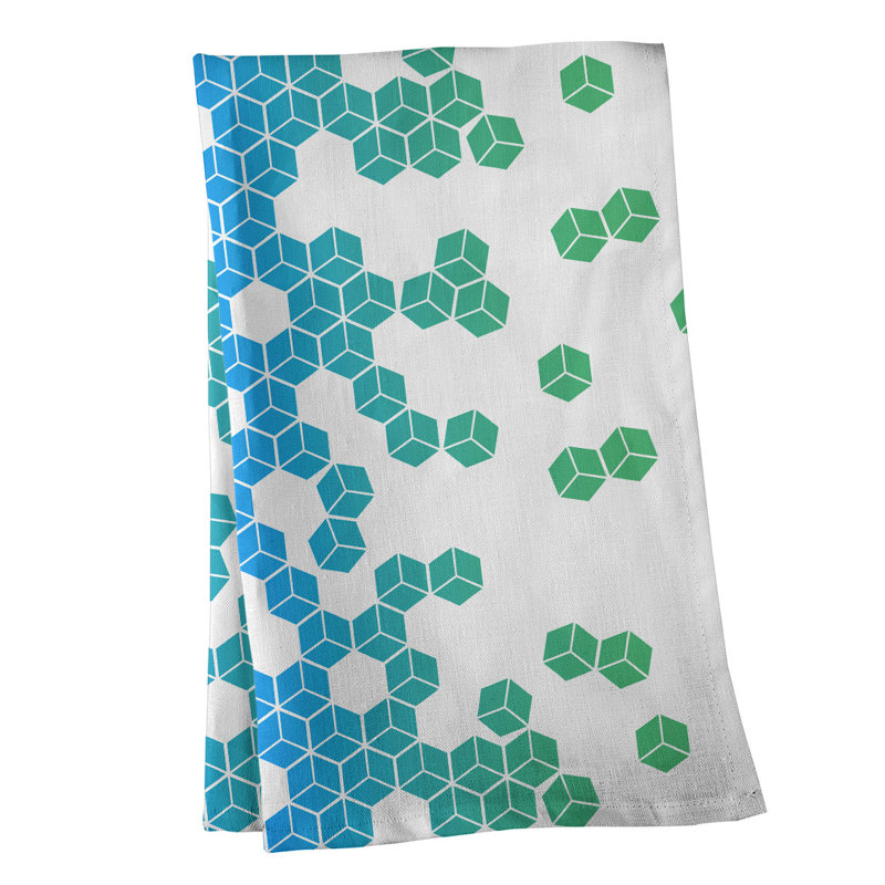 Tea Towel Kitchen Towel, Cotton Twill, Blue/White