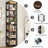 78.7" Extra Tall 7-Tier Rustic Brown Narrow Corner Bookshelf Storage Display Rack For Living Room