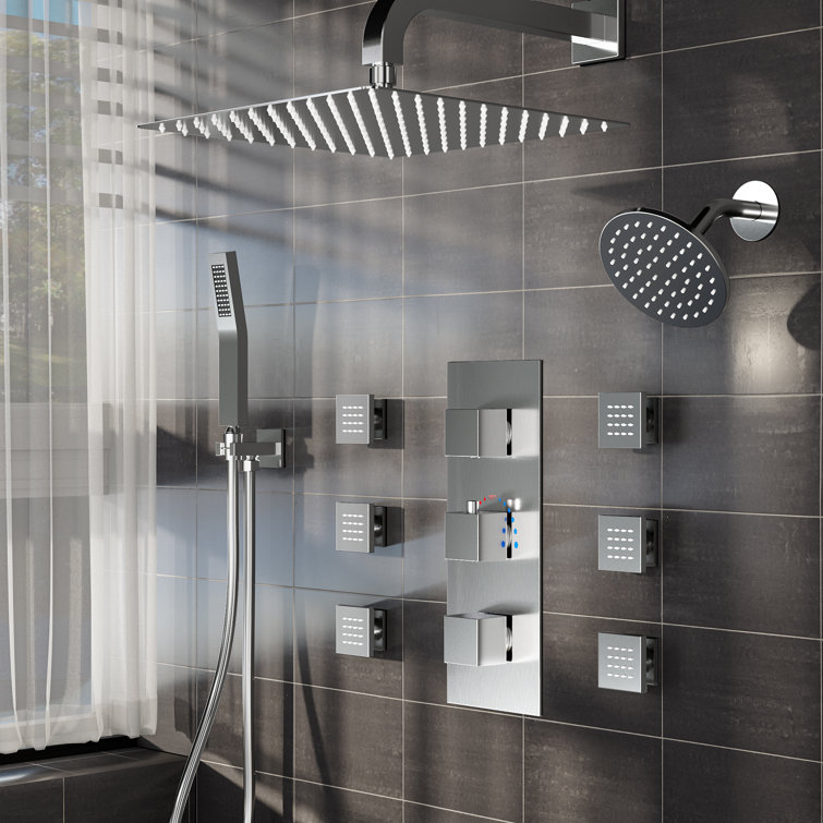 DualCascade Collection Complete Shower System with Rough-In Valve