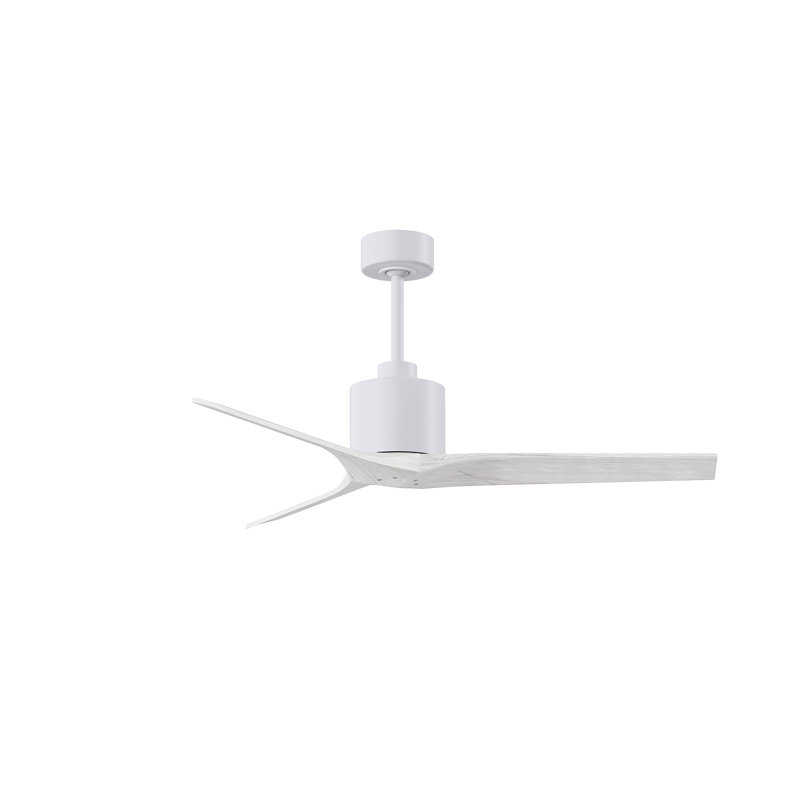 Ventilateur de plafond standard à 3 pales Ertugrul, Blanc mat, 52", Blanc mat
