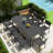 Cyanni 10 - Person Rectangular Outdoor Dining Set with Umbrella Hole-1412711365