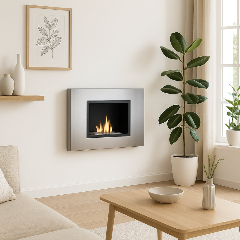 Anais Belfry Heating 78 cm W Surface Wall Mounted Bio-Ethanol Fireplace with 6.7 BTU