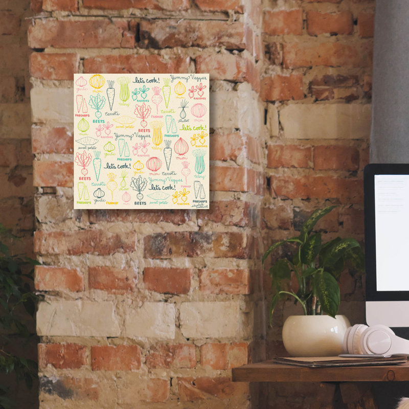 «Yummy Veggies» par Elizabeth Caldwell, art mural sur toile, H 12 po x l 12 po