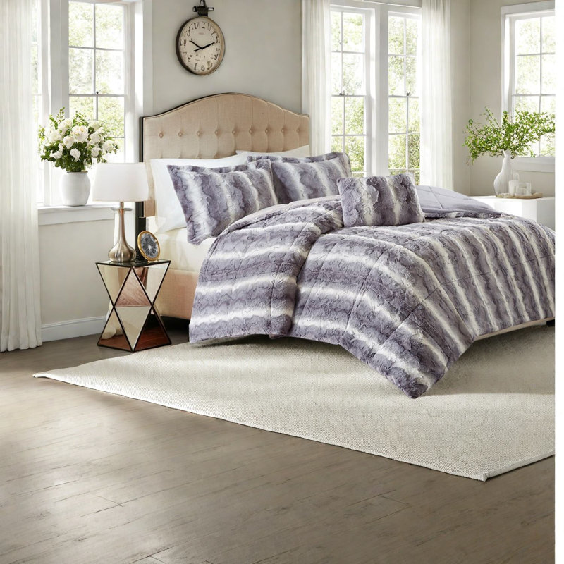 Ensembles de literie en fausse fourrure ultra doux, très grand confort moderne en polyester