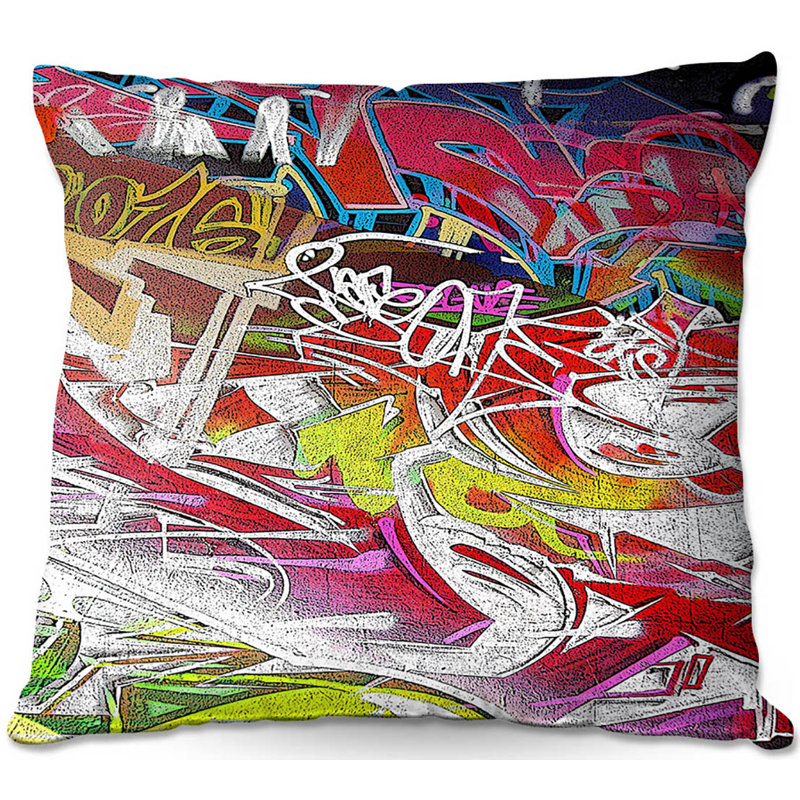  Housse de coussin carré et insert Couch Graffiti 3, 18 po x 18 po