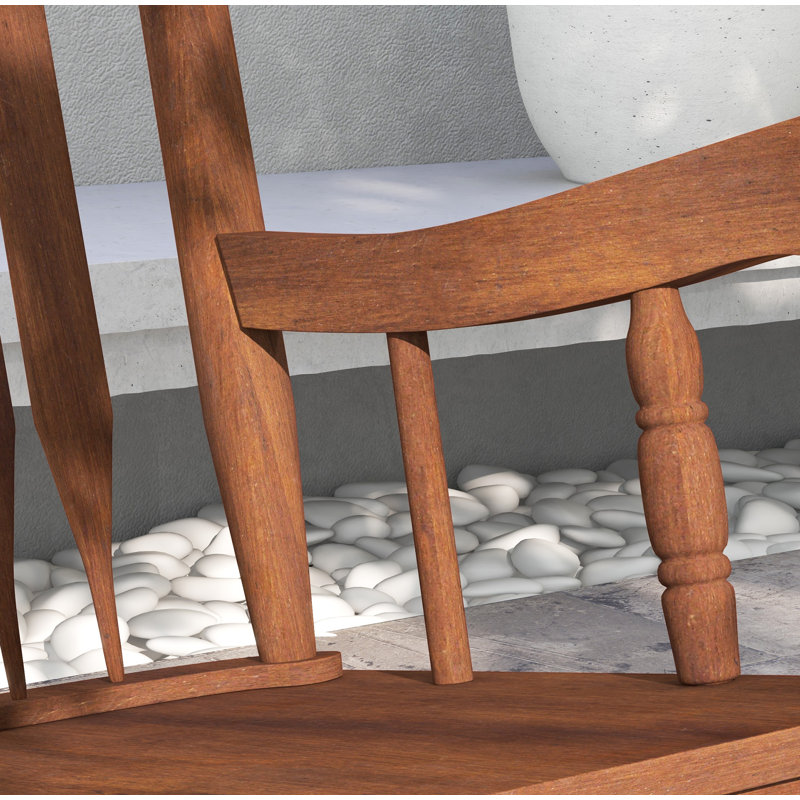 Chaise berçante en bois massif Tamicka, Teck