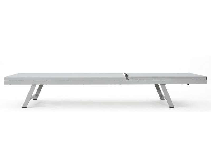Audyn Outdoor Metal Chaise Lounge Set, Light Gray, 4