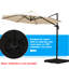 La base de parasol d'une capacité de 264 lb -, assure la stabilité du support en porte-à-faux par mauvais temps, avec une base transversale de 39,37 po X, capacité, coupe-vent