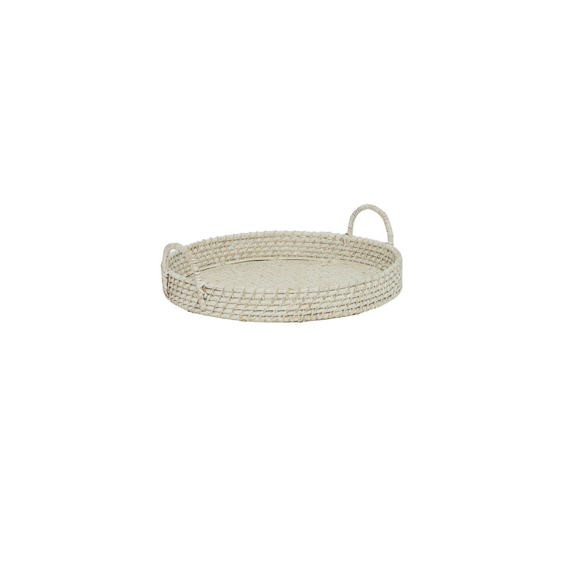 Araan Wicker Tray, 1.5" H x 14" W x 14" D, White