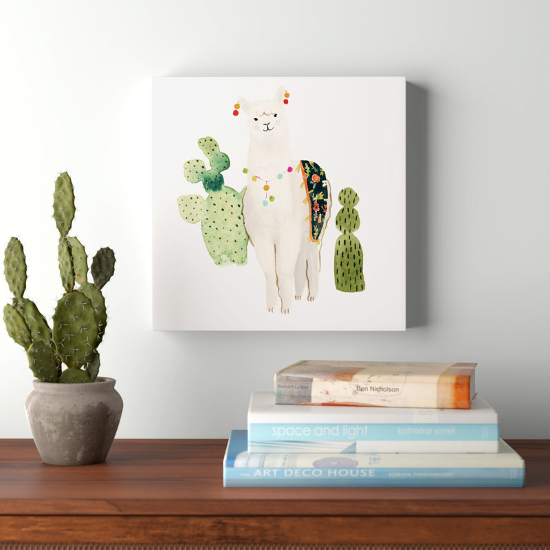Sweet Alpaca V by Victoria Borges - Wrapped Canvas Painting, 30cm H x 30cm W x 3.8cm D