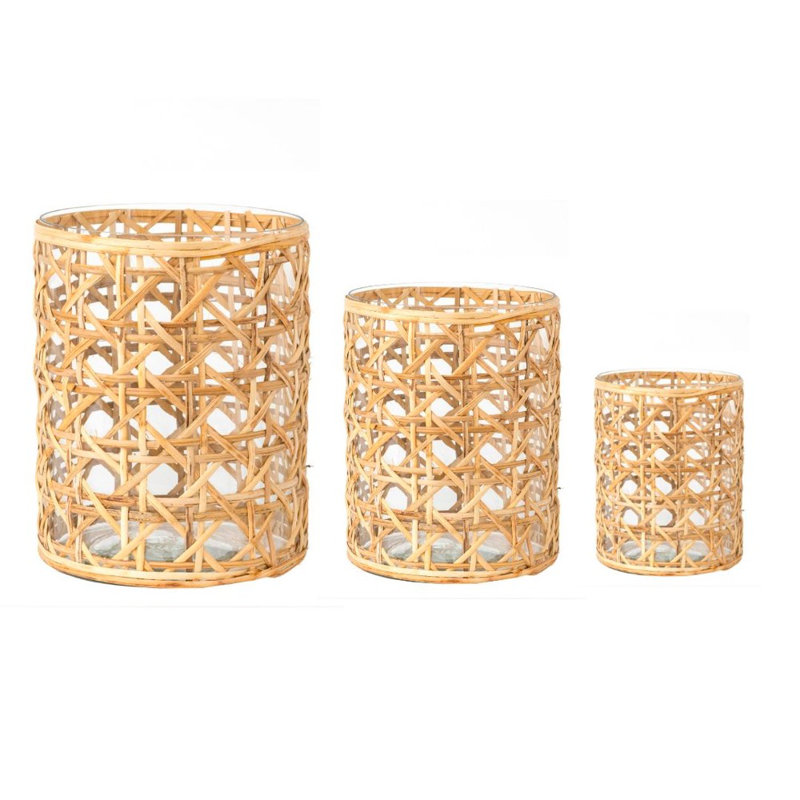 Cane Hurricane Collection Hurricane Candle Holder, 6" H x 5" W x 5" D