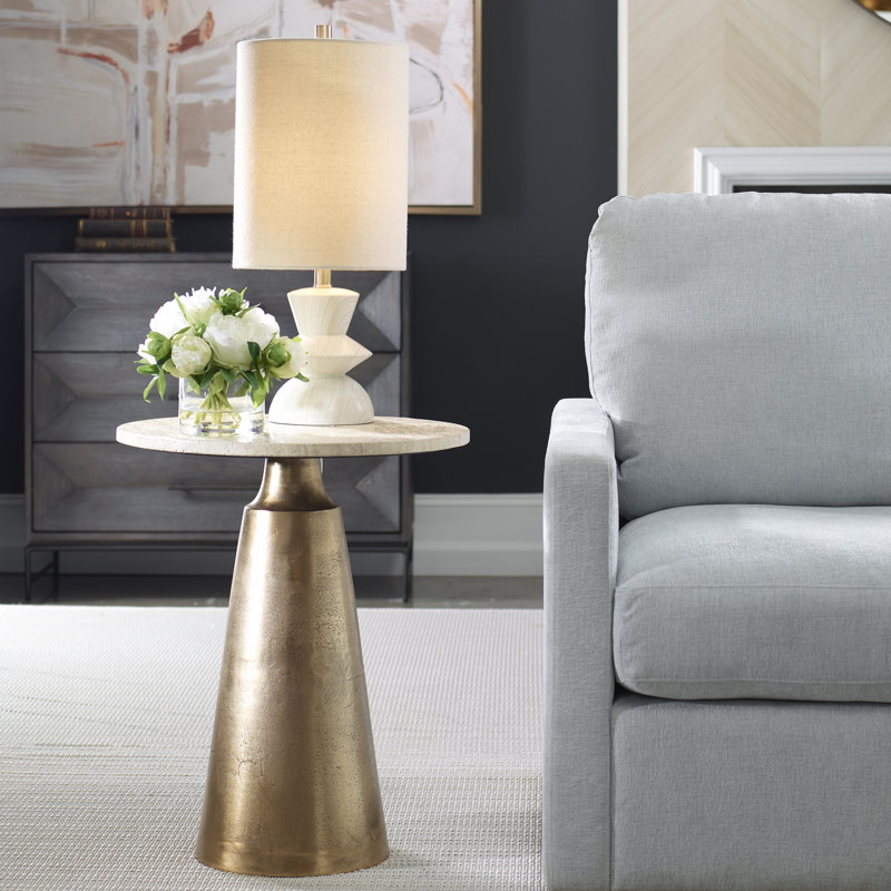 Delway Sumiya Antique Brass Accent Table