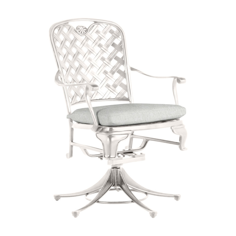 Outdoor Provance Rocking Metal Chair with Cushions, No Welt, Chalk, Bali Pearl