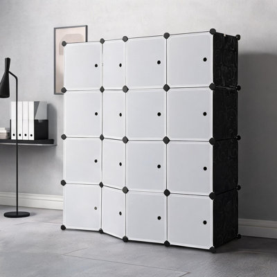 Home Storage and Organization with White and 17.7 x 55.2 x 55.2 in, Shelving, 3 Hanging Rails
