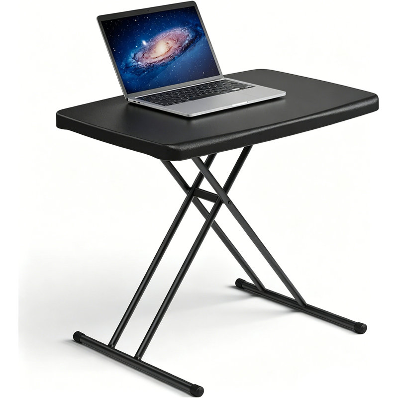 Table pliante robuste à hauteur réglable de 30 po, bureau pour ordinateur portable avec plateau en granite enneigé, table utilitaire portable sans assemblage rapide pour canapé, chambre à coucher, camping en plein air et pièces compactes