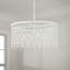 Luminaire suspendu en métal 4 lumières 24 W x 23,5 H Lasercut blanc mat