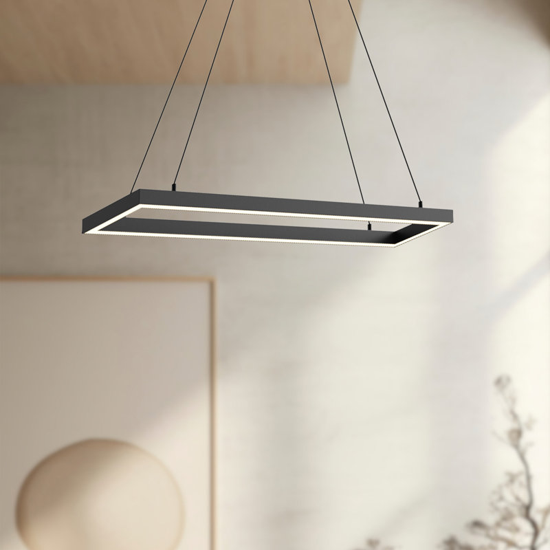 Piazza 1 - Light LED Chandelier, Black, 1.375" H x 29.875" W x 5.875" D