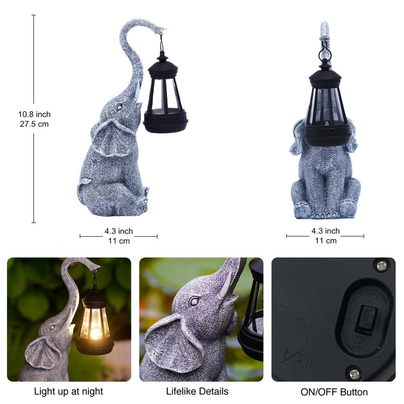 Statue d'éléphant pour décoration de jardin avec attrait cadeau