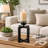 Cole Small Candle Holder, Black Iron Open X Frame, Clear Glass 19 Inch