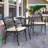 Outdoor 3-Piece Patio Set Cast Aluminum Bistro Table and Chairs of 2, with Umbrella Hole and Cushions for Patio, Balcony, Black with Gold-Painted Edge