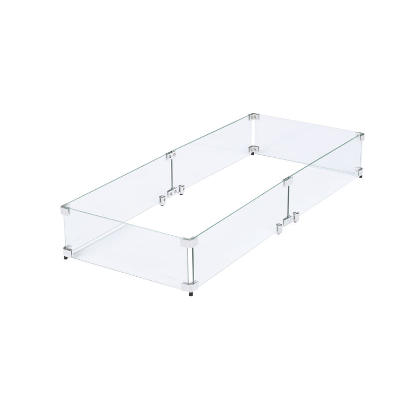 Rectangle Fire Pit Wind Guard , 41" W x 17" D x 6" H