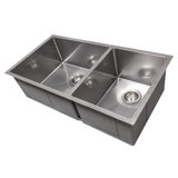 DuraSnow® ZLINE 36" Chamonix Undermount Double Bowl Fingerprint Resistant Stainless Steel Kitchen Sink with Bottom Grid