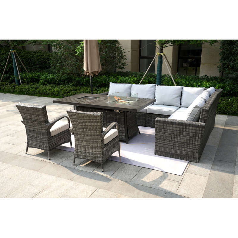 Aliaksey 8 - Person Patio Conversation Set with Cushions