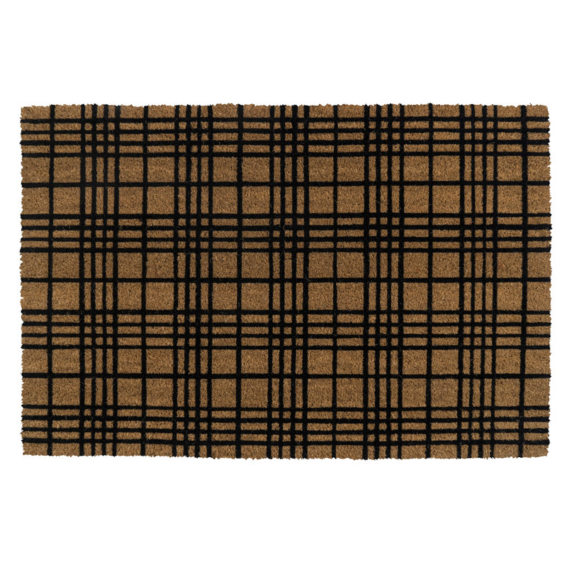 Fine Plaid Coir Doormat, 24" W x 36" L