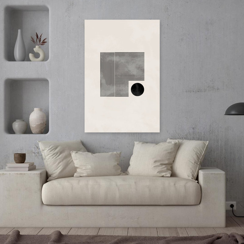 Art contemporain abstrait géométrique, H 36 po x l 24 po