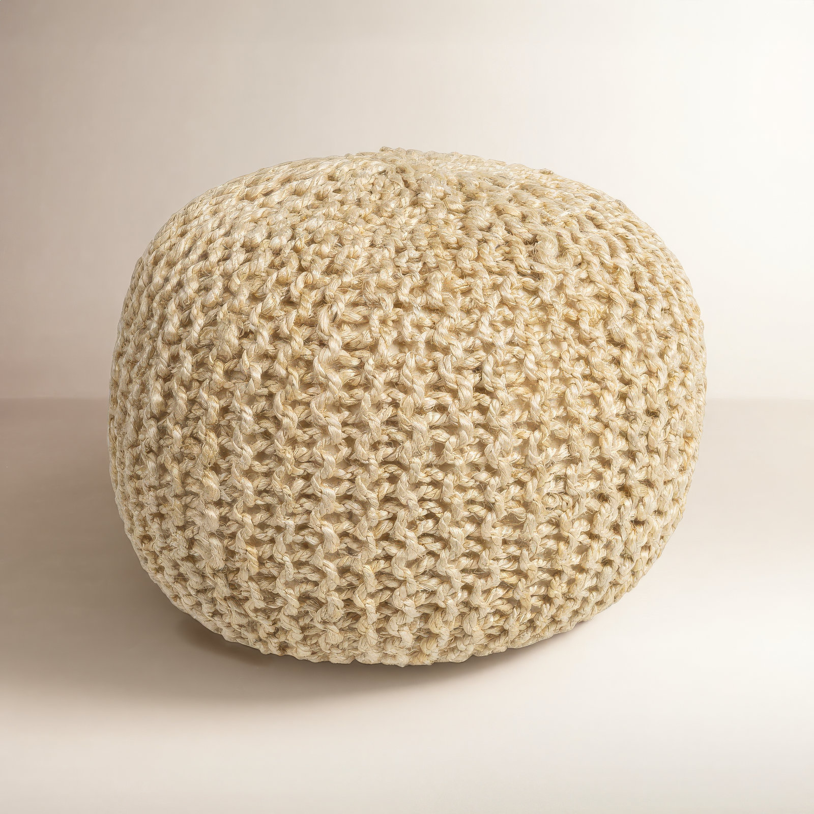 Marah 20" Pouffe, Natural Weave